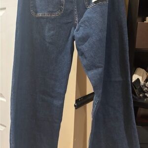 Dark Blue Wide Leg Jeans - Women's Flare